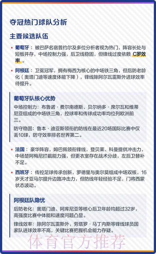 2026年世界杯夺冠热门分析及竞猜必胜指南